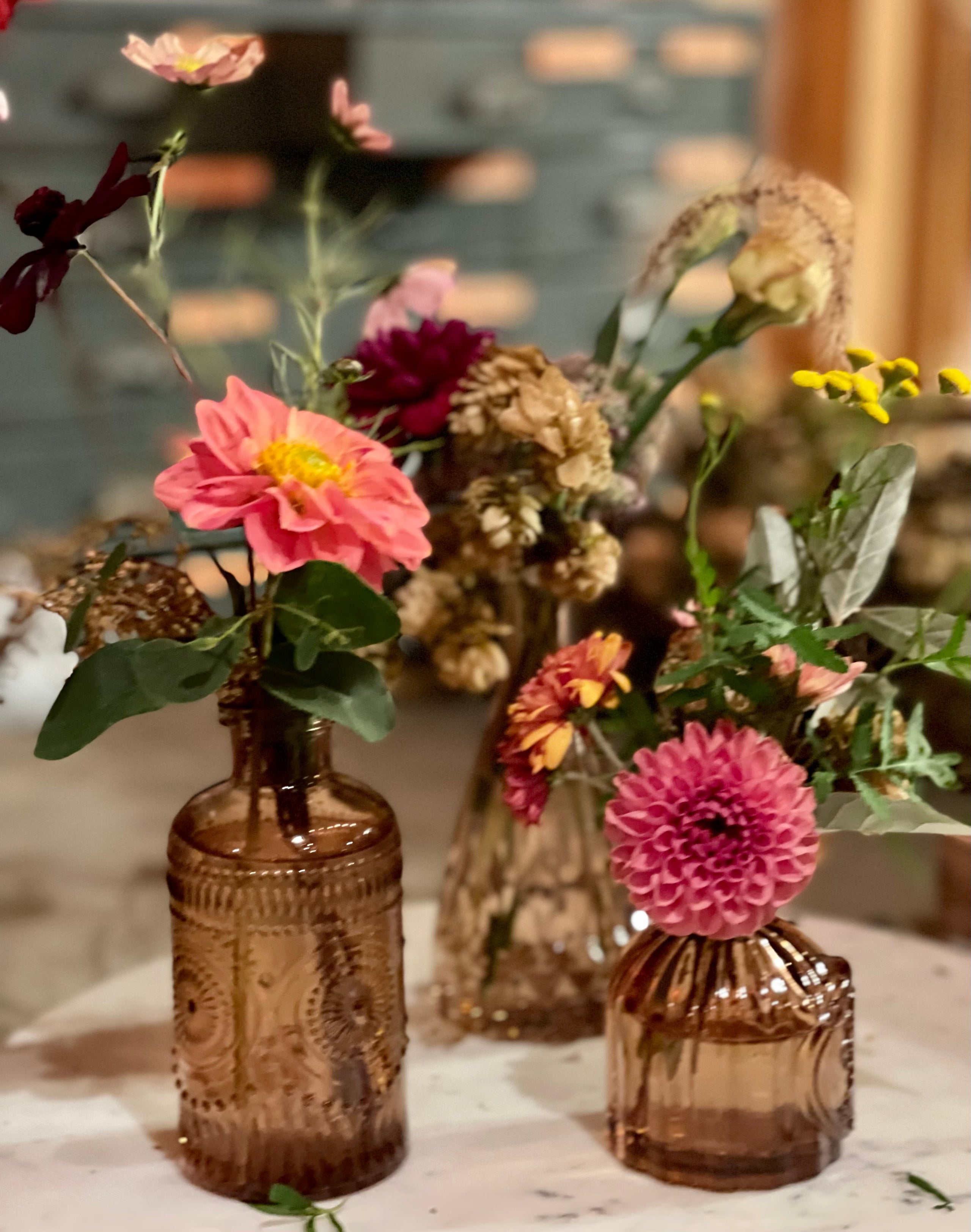 Amber Bud Vases Set of Three Kristin Burrello